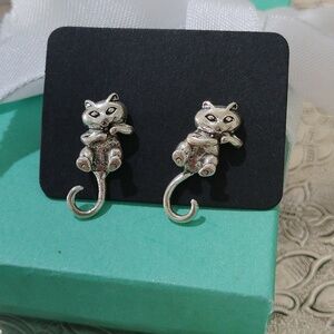 Sterling Silver Multiple Piece Kitten Cat Earrings